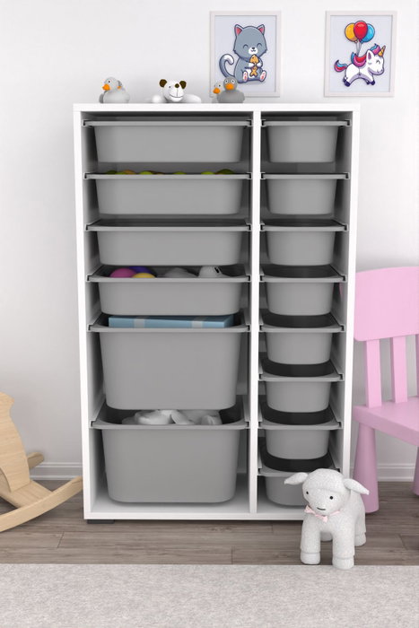 Hanah Home Armario Multiusos Blanco y Gris Hanah Home Armario Multiusos Blanco y Gris